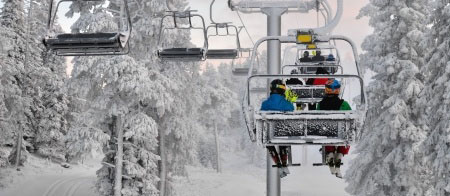 Snowy chairlift image